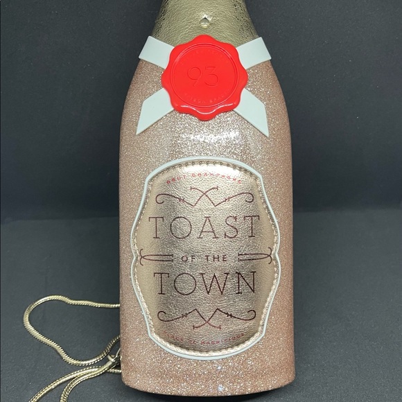 Kate Spade New York Limited Edition top zip Champagne Bottle Clutch. - Picture 3 of 13